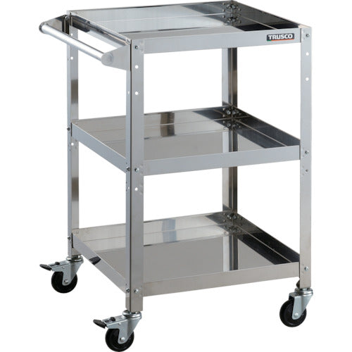 ＴＲＵＳＣＯ　ステンレスワゴン　クリーンラビット　７５φゴム車鉄金具ハンドル付　CRB-853H　1 台