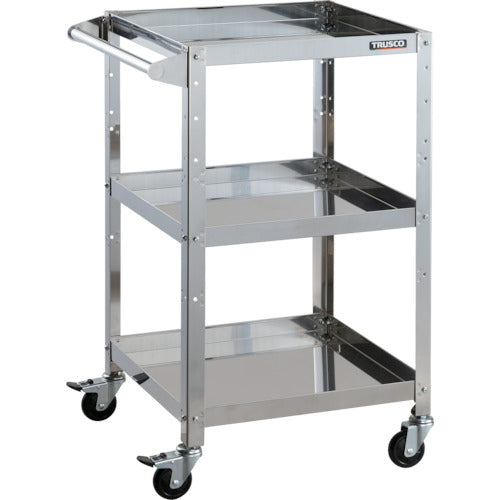 TRUSCO Stainless Steel Cart Clean Rabbit 75φ Rubber Wheels with Iron Fittings and Handle CRB-953H 1 Unit