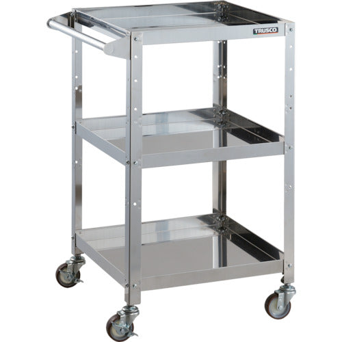 TRUSCO Stainless Steel Cart Clean Rabbit 75φ Urethane Wheels with SUS Metal Fittings and Handle CRB-953HSU 1 Unit