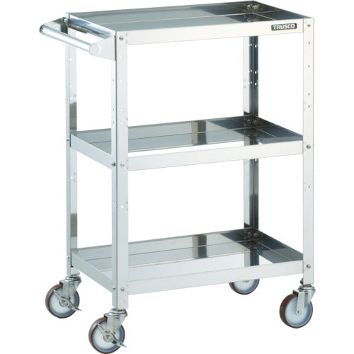 TRUSCO Stainless Steel Cart Clean Rabbit 100φ Urethane Wheels with SUS Metal Fittings and Handle CRB-963HSU100 1 Unit