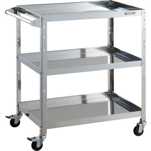 TRUSCO Stainless Steel Cart Clean Rabbit 75φ Rubber Wheels with Iron Fittings and Handle CRB-973H 1 Unit