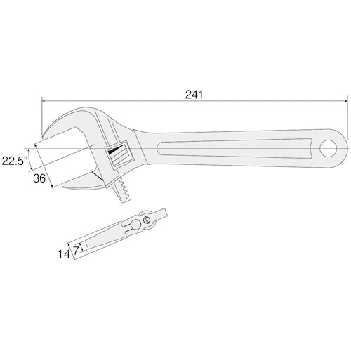 ＨＯＺＡＮ　モンキーレンチ　全長２４１ｍｍ　W-240-250　1 個