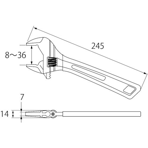 エビ　ハイブリットモンキーレンチＸ　ガタレス　２５０ｍｍ　UM36XG　1 丁