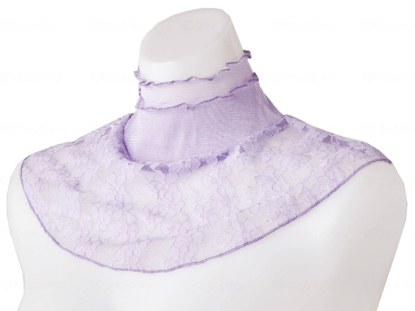 Servan Silk Lace Neck Cover Lavender