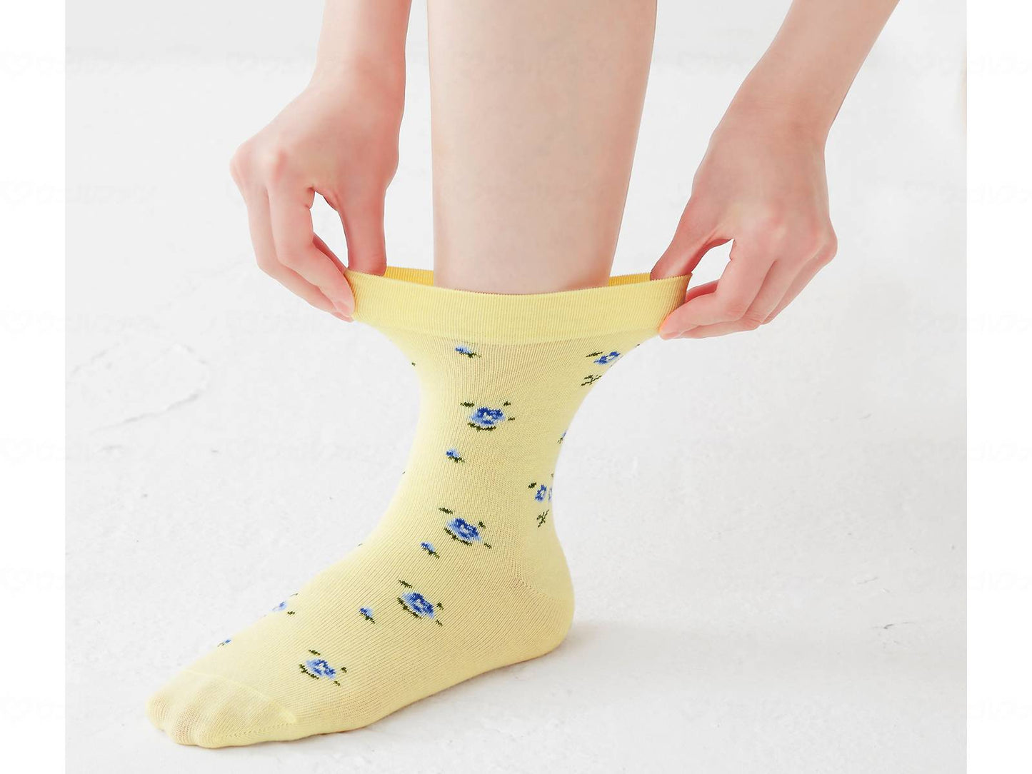 セルヴァン口ｺﾞﾑゆったり名前が書ける靴下　女性用 ｸﾘｰﾑ