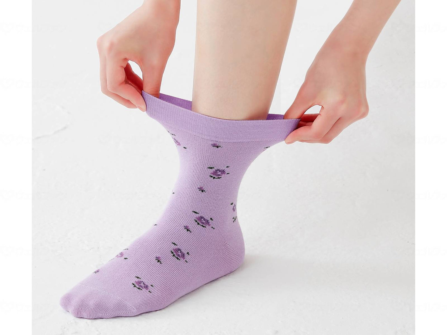 Servan elasticated socks for women with room to write your name, lavender