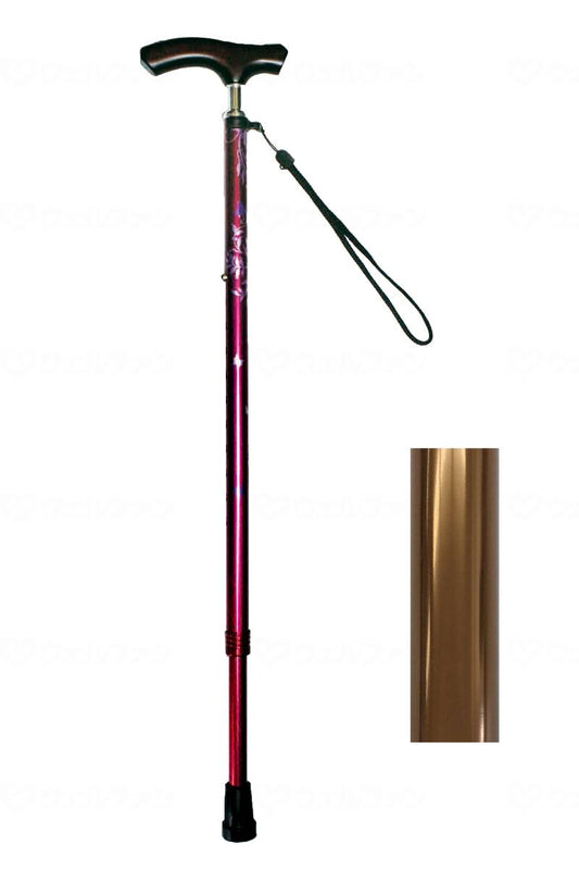 グラフィックソリューションズｽﾘﾑﾈｯｸ伸縮杖　ｽﾘﾑﾀｲﾌﾟ ﾌﾞﾗｳﾝ