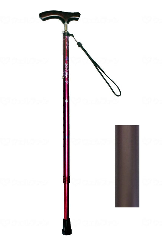 グラフィックソリューションズｽﾘﾑﾈｯｸ伸縮杖　ｽﾘﾑﾀｲﾌﾟ ﾏｯﾄﾌﾞﾗｳﾝ