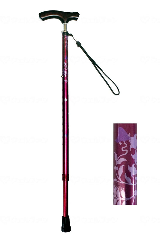 グラフィックソリューションズｽﾘﾑﾈｯｸ伸縮杖　ｽﾘﾑﾀｲﾌﾟ ﾊﾟｰﾌﾟﾙ