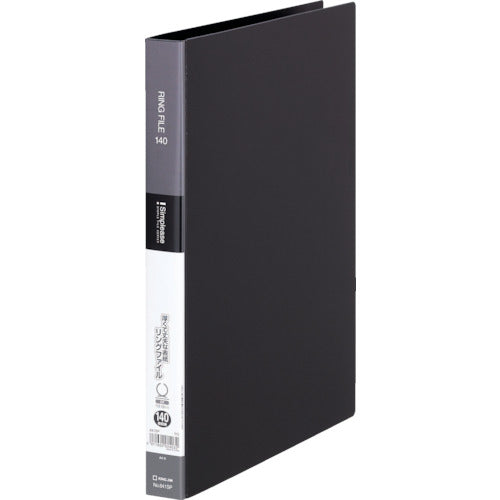 KING JIM 심플리즈 링 파일 A4 세로형 검정 내경 19mm 140장 표지 포켓 첨부 641SP-BK 1권