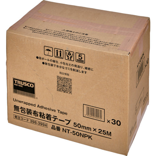 ＴＲＵＳＣＯ　無包装布粘着テープ　ｔ０．２ｘｗ５０ｍｍｘ２５ｍ　NT-50NPK　30 巻