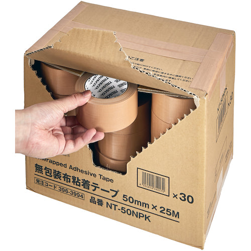 ＴＲＵＳＣＯ　無包装布粘着テープ　ｔ０．２ｘｗ５０ｍｍｘ２５ｍ　NT-50NPK　30 巻