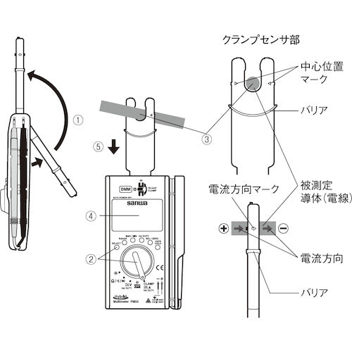 SANWA 하이브리드 미니 테스터 케이스 부착(멀티미터+클램프 미터) PM33AC 1대