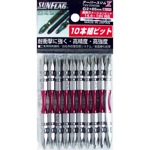 サンフラッグ　テーパースリムＸビット　＃２×１１０ｍｍ　（１０本入）　TXV-2110M　1 PK