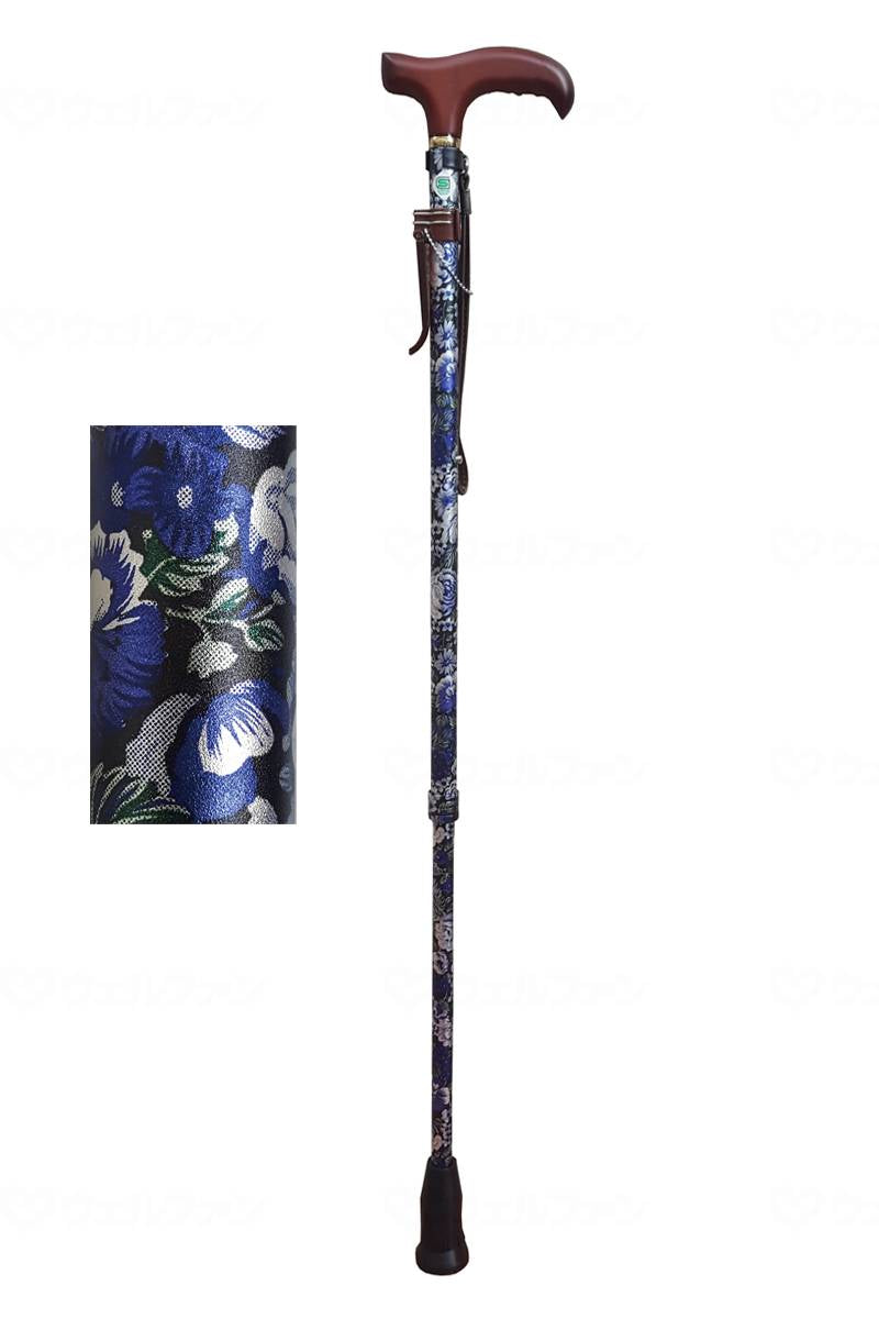 オムニクス静御前ｼﾘｰｽﾞ　ﾗｸｰﾝｽﾃｯｷ伸縮 青紫花柄