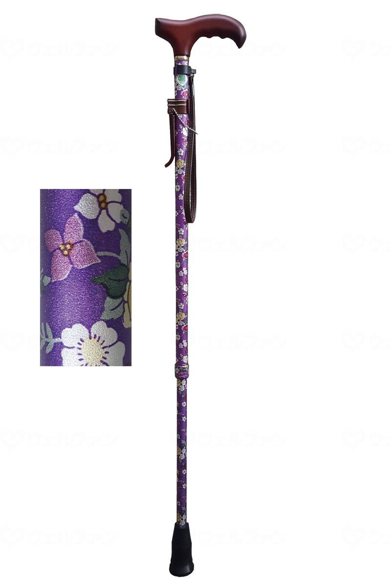 オムニクス静御前ｼﾘｰｽﾞ　ﾗｸｰﾝｽﾃｯｷ伸縮 赤紫花柄