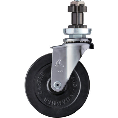 해머 파이프 삽입 선회식 고무 바퀴 100mm φ38용 4202EN-R100 1개