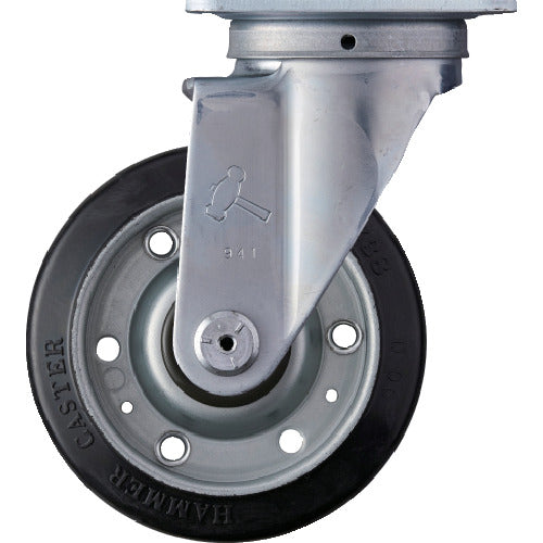 Hammer Swivel Rubber Wheel (Steel Wheel, Roller Bearing) 125mm 420S-RB125 1 pc