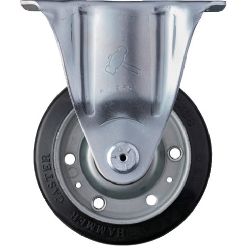 Hammer Fixed Rubber Wheel (Steel Wheel, Roller Bearing) 125mm 420SR-RB125 1 pc