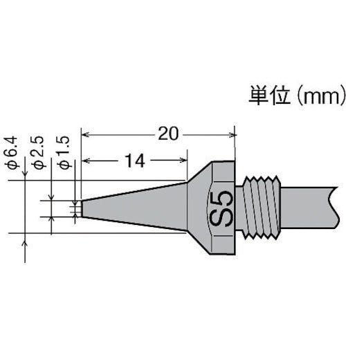 GUT Replacement Nozzle φ1.5 Slim TP-100N-S5 1 pc
