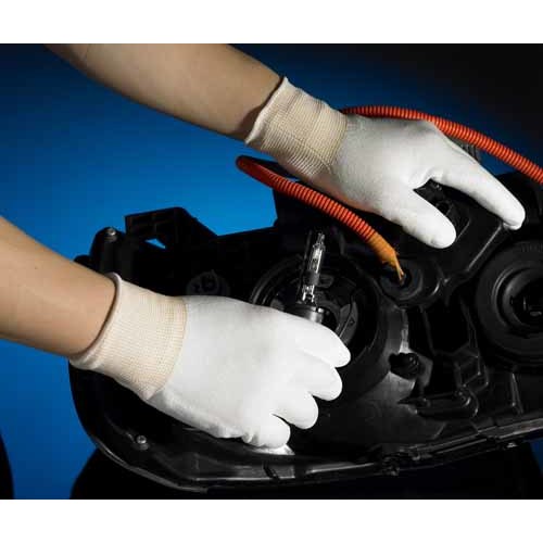 SHOWA Urethane Backless Gloves B0500 Bulk Purchase Simple Packaging Palm Fit Gloves 10 Pairs White Medium Size B0500EU-M10P 1 Bag