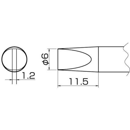 白光　こて先　６Ｄ型　T20-D6　1 本