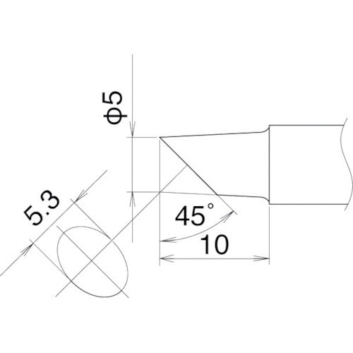 白光　こて先　５Ｃ型　T22-C5　1 本