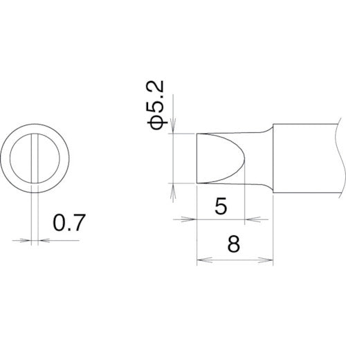 白光　こて先　５．２Ｄ型　T22-D52　1 本