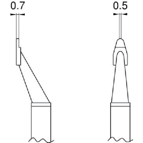 白光　こて先　ＣＨＩＰ　０．５Ｃ型２本入り　T8-1002　1 PK