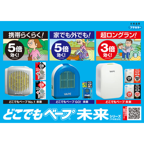 후마 킬러 전지식 살충제 옥외용 어디서나 베이프 GO! 미래 480시간 세트 블루 430332 1개