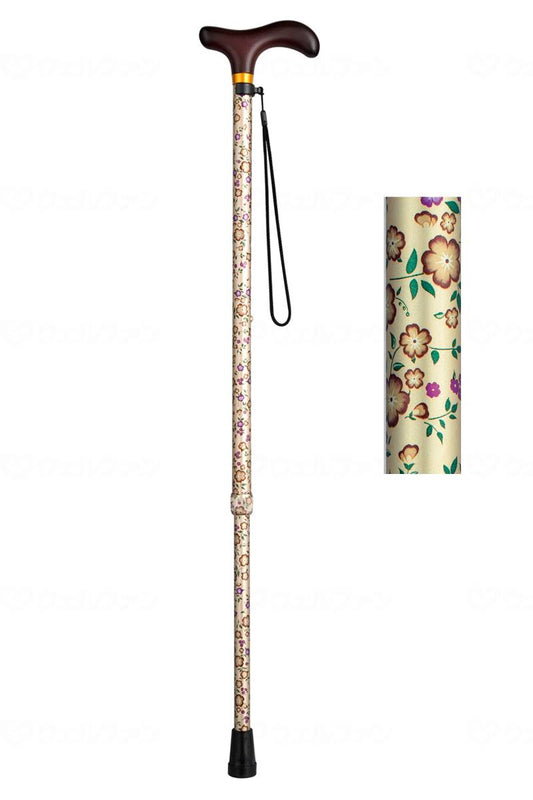 アロン化成アルミ製伸縮杖　美匠 小花ﾍﾞｰｼﾞｭ