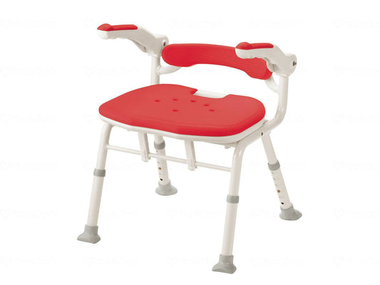 Aronkasei Folding Shower Bench IS Fit Pelvic Support Type Red
