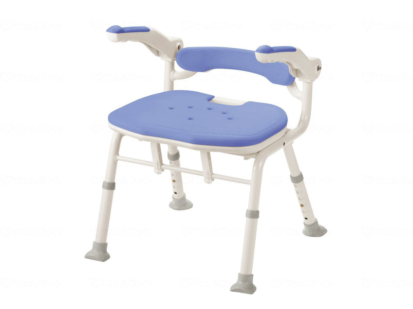 Aronkasei Folding Shower Bench IS Fit Pelvic Support Type Blue