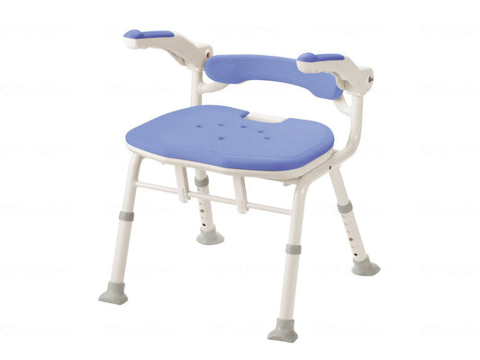 Aronkasei Folding Shower Bench IS Fit Pelvic Support Type Blue