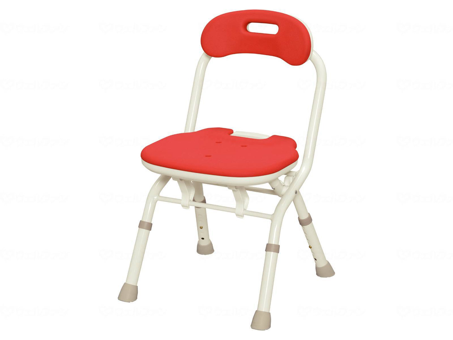 Aronkasei Folding Shower Bench FC (with backrest) Red