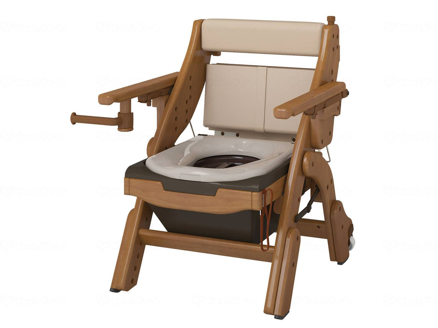 Aronkasei folding furniture-style toilet with casters, soft