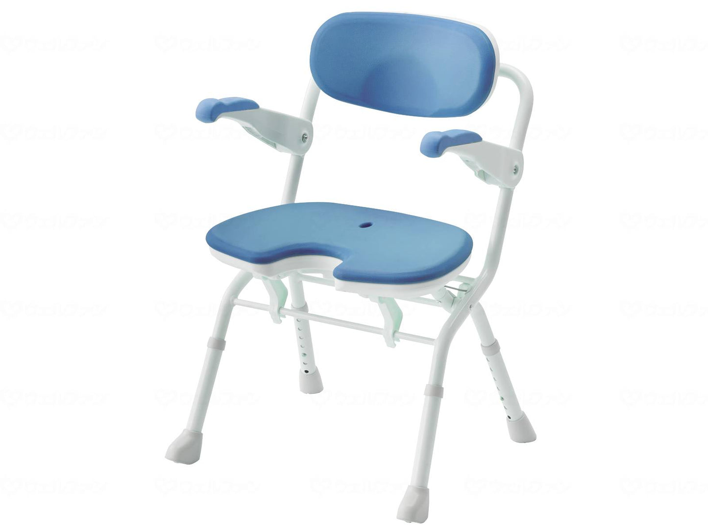 Aronkasei Easy Open/Close Shower Bench U Blue