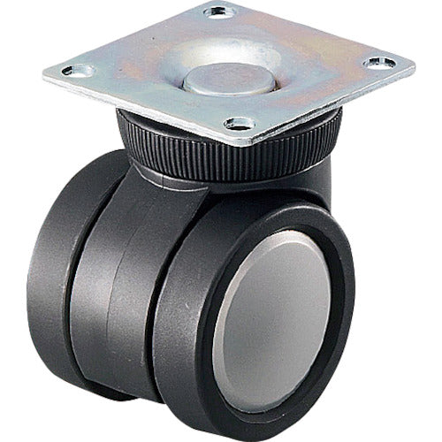 프라파트 리프트 락 캐스터 나일론 자동차 φ50 플레이트 실버 높이 조정 가능 K100-50-PS 1개