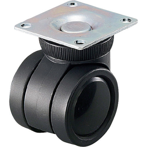 프라파트 리프트 락 캐스터 나일론 자동차 φ50 플레이트 블랙 높이 조정 가능 K100-50-PB 1개