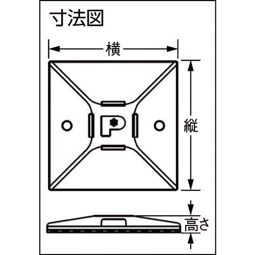 ＰＡＮＤＵＩＴ　マウントベース　Ｍ３ねじ止め　白　（５００個入）　ABM100-S6-D　1 袋