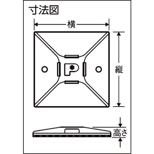 PANDUIT 마운트 베이스 고무계 점착 테이프 첨부 블랙 (500개입) ABM112-A-D20 1봉