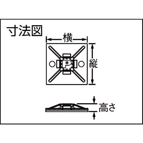 PANDUIT 마운트 베이스 아크릴계 점착 테이프 부착 내후성 흑(100개입) ABM112-AT-C0 1봉
