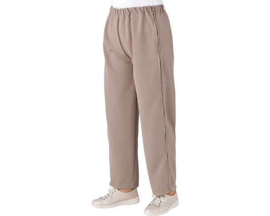 Fully open side jersey pants for women / 39817-22 L Beige 1
