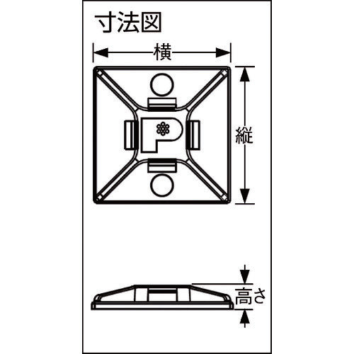 ＰＡＮＤＵＩＴ　マウントベース　アクリル系粘着テープ付き　白　（１００個入）　ABMM-AT-C　1 袋