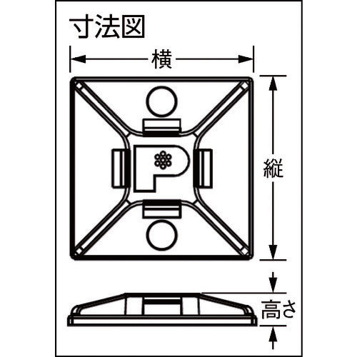 ＰＡＮＤＵＩＴ　マウントベース　粘着テープ・ネジ穴なし　白　（５００個入）　ABMM-D　1 袋