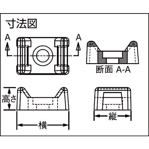 ＰＡＮＤＵＩＴ　タイマウント　耐候性ポリプロピレン黒　（１０００個入）　TM2S8-M100　1 袋