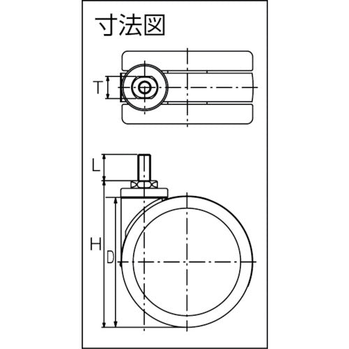 トーシン　ねじ込み双輪キャスター　７５径　自在ボルト　Ｍ１２ｘ１．７５　KT75-BM12XP1.75　1 個