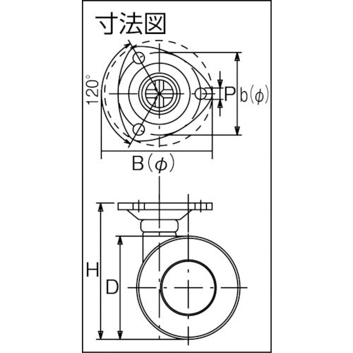 トーシン　プレート式双輪キャスター　５０径　自在　TW50-P　1 個