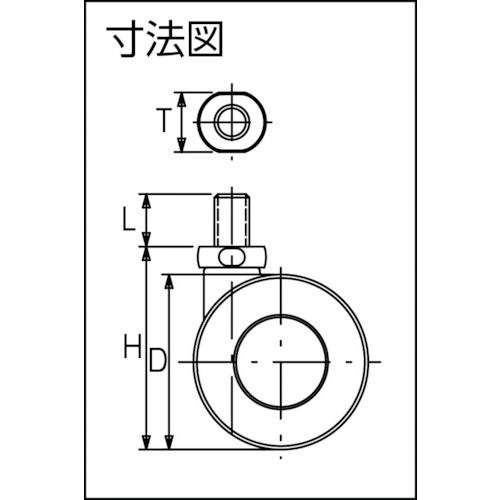 トーシン　ねじ込み双輪キャスター　６０径　自在ボルト　Ｍ１０ｘ１．５　TW60-BM10XP1.5　1 個