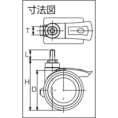 トーシン　ねじ込み双輪キャスター　１００径　自在ダブルストッパー付　X(WSP)4-BM12XP1.75　1 個